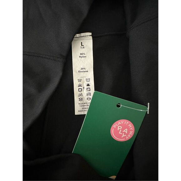 Size L (7/8 length) Halara High Waisted Crossover Pocket Workout Leggings in Bla - Picture 5 of 7